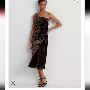 Lauren Ralph Lauren One Shoulder Dress - Black and Purple